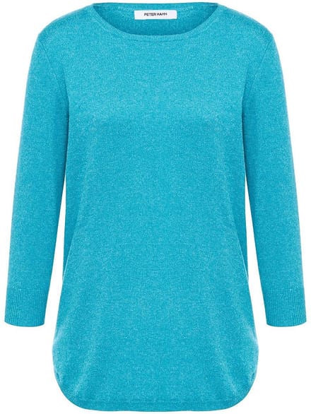 Trui ronde hals en 3/4-mouwen Van Peter Hahn turquoise