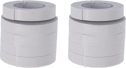 Creative Dubbelzijdig tape/plakband - wit - 10x rolletjes van 200 cm - 10 mm breed - Knutsel & hobby