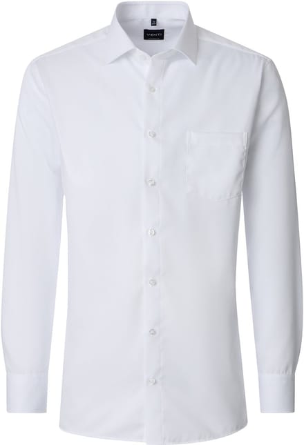 VENTI CASA MODA comfort fit overhemd - mouwlengte 7 - structuur - wit - Strijkvrij - Boordmaat: 43