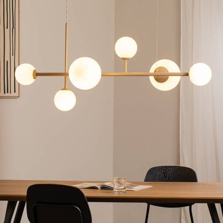 ALDEX Hanglamp Joel, beige/wit, 6-lamps