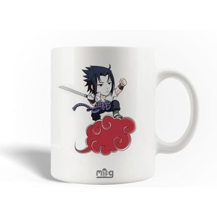 Mug en Céramique - Naruto - Sasuke - 30cl - Compatible Lave-Vaisselle - Blanc