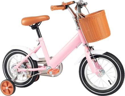 Kinderfiets - Loopfiets - Leren fietsen - Met steunwielen - 12 inch - Roze