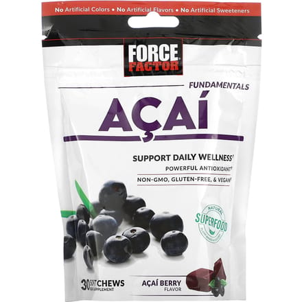 Force Factor, Fundamental, Acai, 30 zachte kauwtabletten