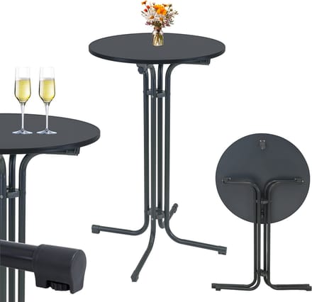 Klapbare bartafel Ø 70 cm hoogte 110 cm stalen gastentafel Feesttafel Bistrotafel in antraciet
