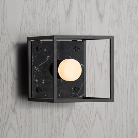 Buster + Punch wandlamp Caged Wall small, marmer zwart