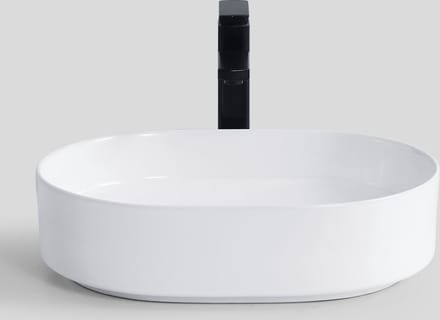 LINEA UNO - Rogas 50 - Glans wit - Waskom - - Keramiek - Ovaal - 251058