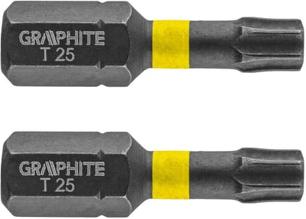 GRAPHITE - Torx Schroefbit - TX25 - 25 mm - 2 stuks