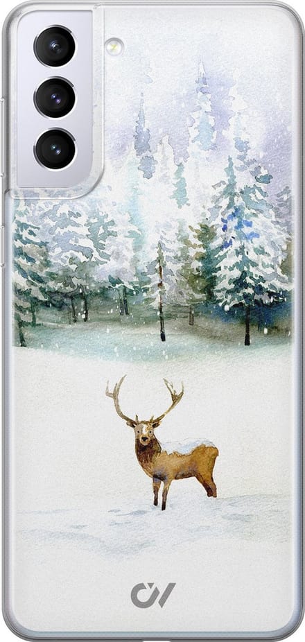 Hoesje geschikt voor Samsung Galaxy S21 Plus hoesje - Rendier - - Wit - - Casevibes