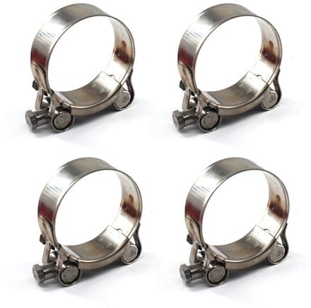 Clamp, 304 Stainless Steel T Bolt, 4 Pieces, Hose Clamp Tool, Fits 52-55mm, Unique Lock Nut Design