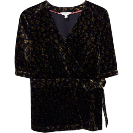 White Stuff Isabelle Velvet Wrap Top Grey Multi Taglia: 8 | Magliette intime Outlet | Donna | Grigio