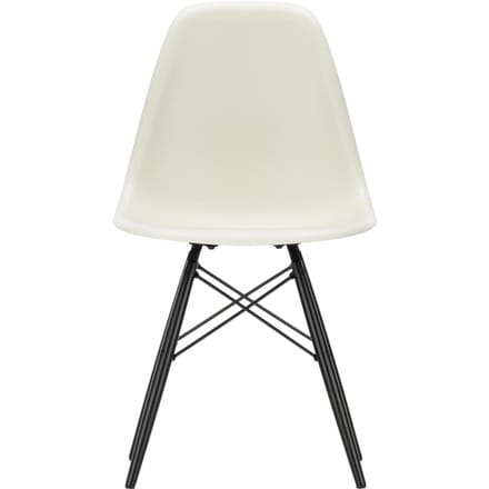 Vitra - DSW Eames Plastic Sidechair - kiezelsteen RE - esdoorn zwart - beige