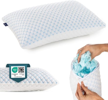 Comfortabel traagschuim kussen voor reizen en kamperen - Draagbare tas, temperatuurregulerend, queensize