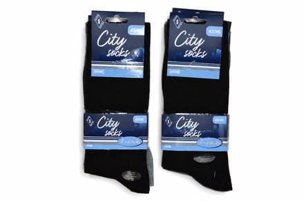 City socks - 80% katoen + 15% polyamide + 5% elastaan - 8 paar - zwart/grijs - 43/46