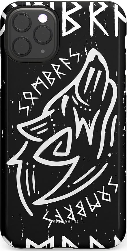 Casetastic hoesje geschikt voor Apple iPhone 11 Pro Max - Dubbellaagse bescherming - Wolvenkreet - Fashion Case - Zwart Grijs Wit