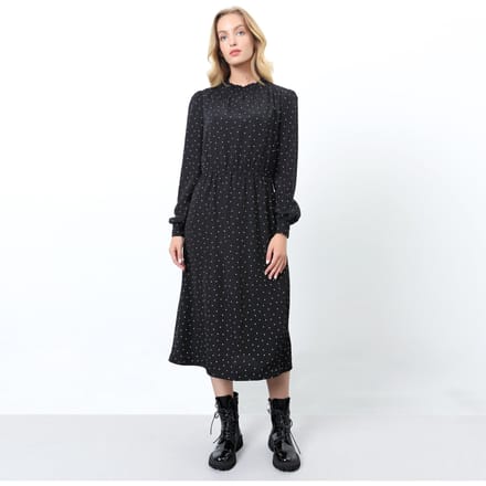 Polka dot print jurk