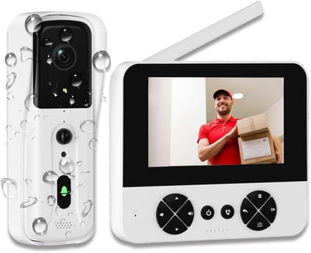 Deurbel Camera - Video Intercom - Veiligheid Thuis - PIR Bewegingsdetectie - 300 meter bereik - Wit