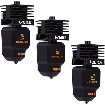 3 Stuks Hotend Set Vervanging voor Bambu Lab P2S H2D H2S H2C 3D Printer 0,2 mm 0,4 mm 0,6 mm Spuitmond Hotend en Siliconen black