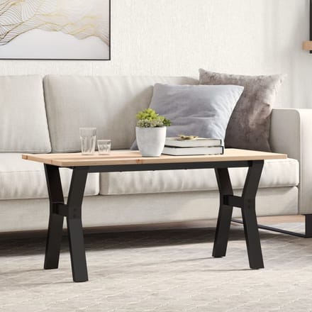 vidaXL - Salontafel - Y-frame - 100x50x45 - cm - massief - grenenhout - en - staal