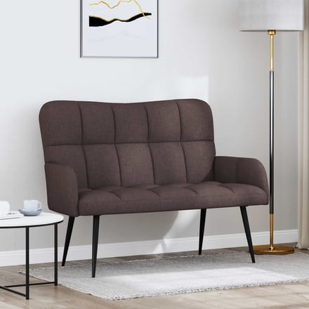 vidaXL - 2-Zits - Sofa - Donkerbruin - 115 - x - 61 - x - 87 - cm - Stof