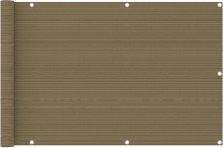 vidaXL - Balkonscherm - 90x600 - cm - HDPE - taupe