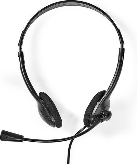 Nedis PC-Headset - On-Ear - Stereo - USB Type-A / USB Type-C - Opvouwbare microfoon - Zwart