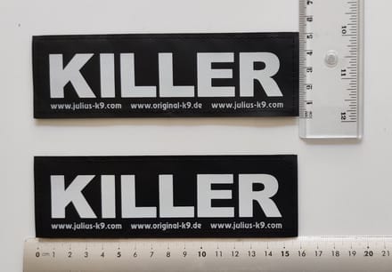 Julius K9 Tekstlabel – killer groot