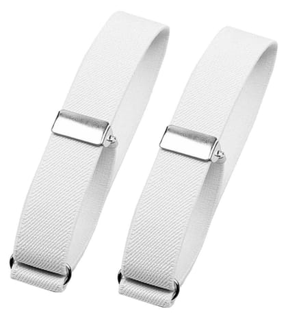 Fako Bijoux® - Mouwophouders - Elastisch - Per Paar - 2 Stuks - Wit