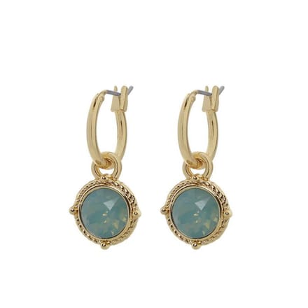 Biba Hang Oorbellen Goud met Swarovski Steentje Pacific Opal