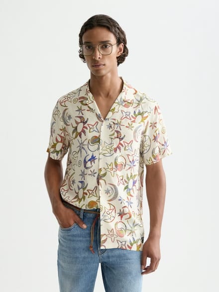 Scotch & Soda Printed Viscose Short-Sleeve Shirt