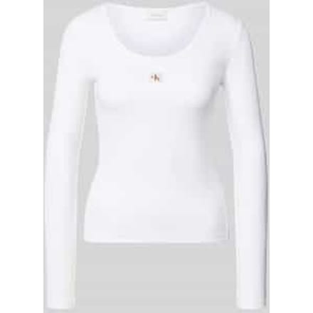 slim fit shirt met lange mouwen van katoenmix