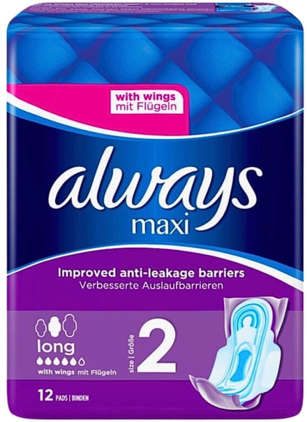 Always Maxi - Maandverband - Lang met Vleugels - 12 Maandverbandjes
