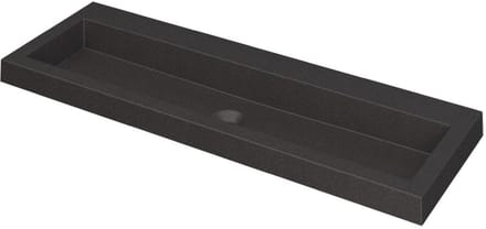 INK Dock Wastafel Quartz Zonder Kraangat - 1200x400x60 mm - Quartz Zwart