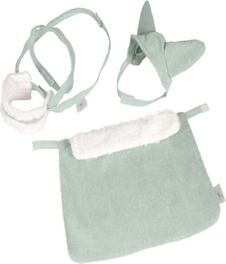 By Astrup Stokpaard Verkleedset - Deken, Halster en Muts - Dusty Groen - 3+ jaar