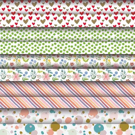 50x Cadeaupapier 3 m x 70 cm Fantasy assorti