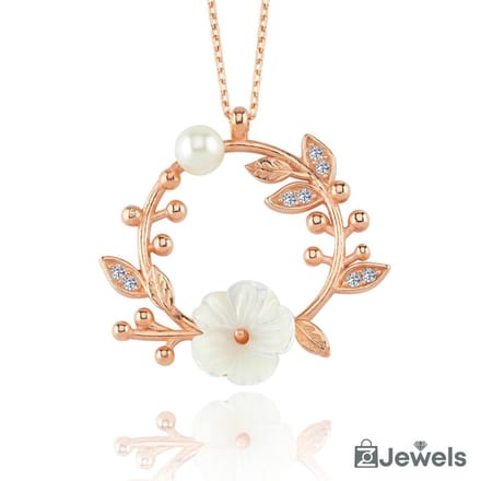 OZ Jewels – Magnolia Bud Ketting – Roségoud – Dames – Verstelbaar