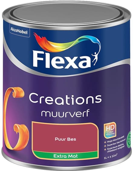 Flexa - Creations Muurverf Extra Mat - Puur Bes - Mengverf - 1 L