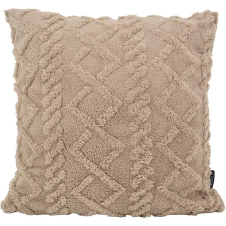 NOVÉE Furry cross taupe | 45 x 45 cm | kussenhoes | polyester