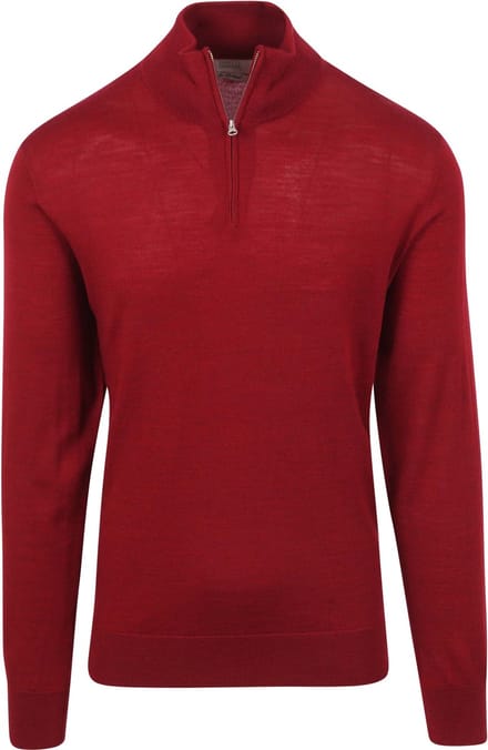 King Essentials The Michael Half Zip Pull Merino Rood - Maat XXL - Heren - Pullovers