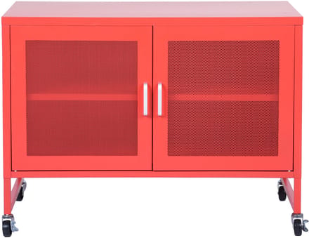 Furnish - Opbergkast - 2 planken - Met wielen - Rood