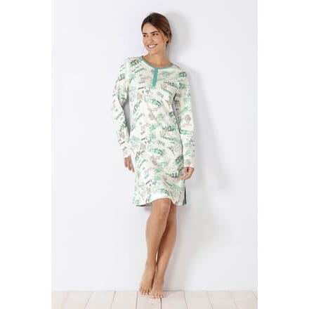 Paris dames nachthemd Hajo - Blauw - Maat - 52/54