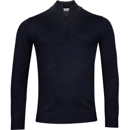 Thomas Maine Trui Merino Half Zip Single Knit Navy / male