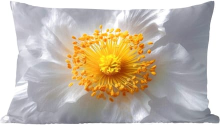 Sierkussens - Kussentjes Woonkamer - 60x40 cm - Wit - Bloem - Elegant