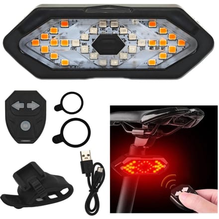 Fietslamp met Richtingaanwijzers, Remlicht & Afstandsbediening (USB)