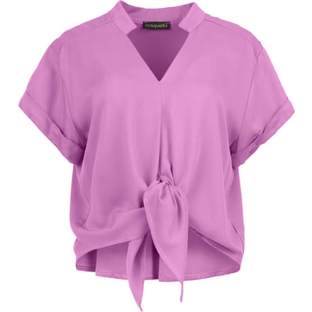 Lavendel droom viscose blouse met striksluiting