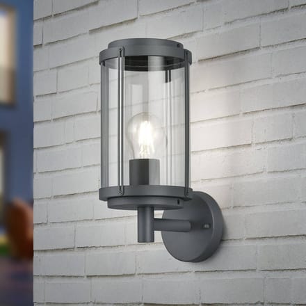 TRIO TANARO - Wandlamp - Antraciet - excl. 1x E27 7W - Buitenverlichting - IP44