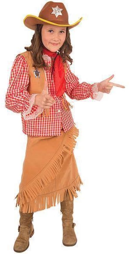 Kostuum Cowgirl Sheriff 5-delig - Maat 128