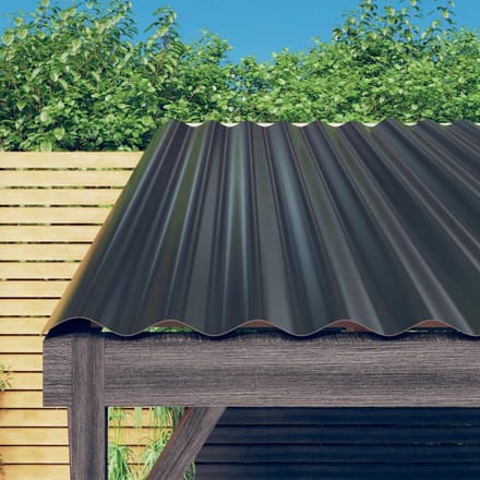 Dakpanelen - Golfplaten Dakplaten - Dakbedekking Bouwen - Geribbeld Ontwerp - 100 x 36 cm - Antraciet