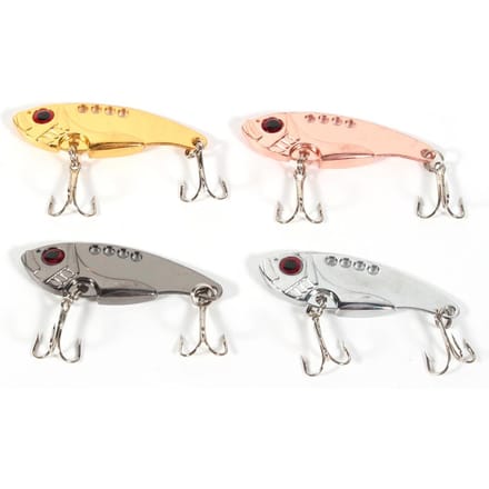 4 stuks 11g 55mm Metalen VIB Visaas Crankbaits Rode Ogen Visachtige Haak Tackle beige