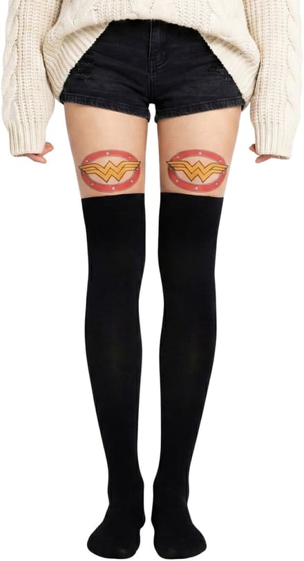 WONDER WOMAN zwart-witte panty