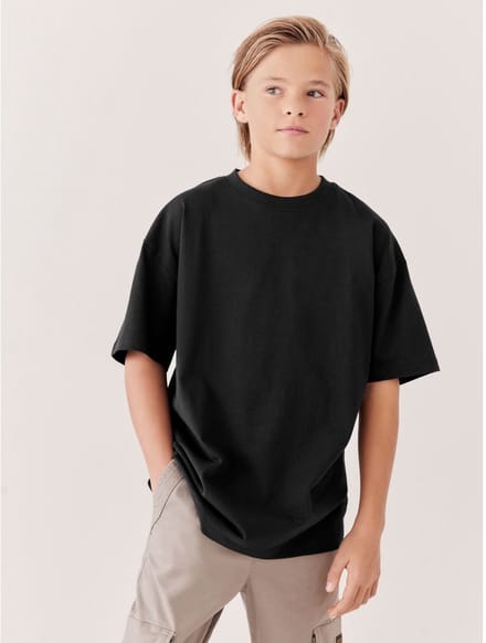 Next - Jongens - T-shirt met korte mouwen en relaxte pasvorm - Zwart